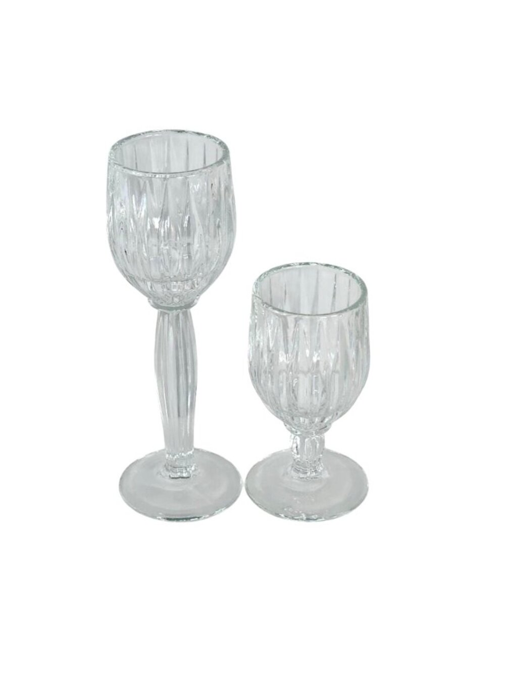 2 Homco Ribbed Votive Candle Holders set crystal tealight romantic glass retired